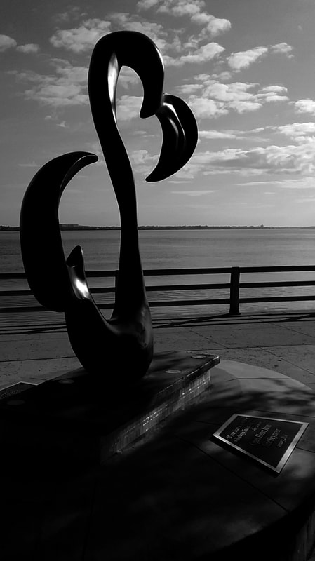 Jane Seymour's "Open Heart" sculpture at Riverwalk in Bradenton, Florida.